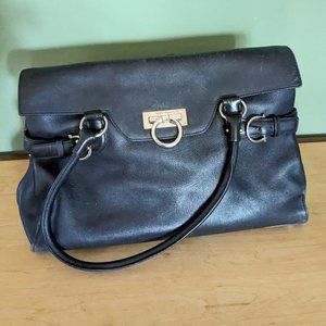 Salvatore Ferragamo Black Gancini Handbag